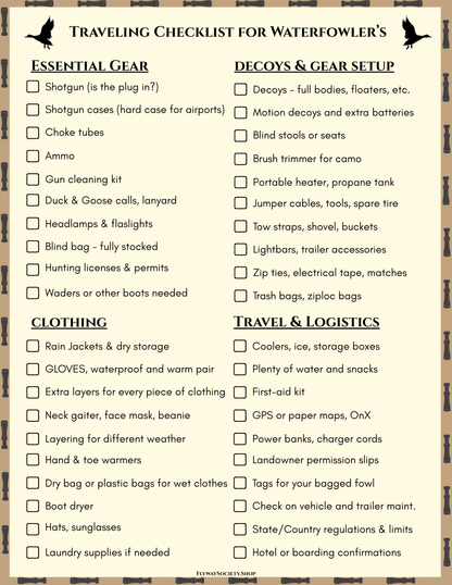 Ultimate Traveling Waterfowl Checklist